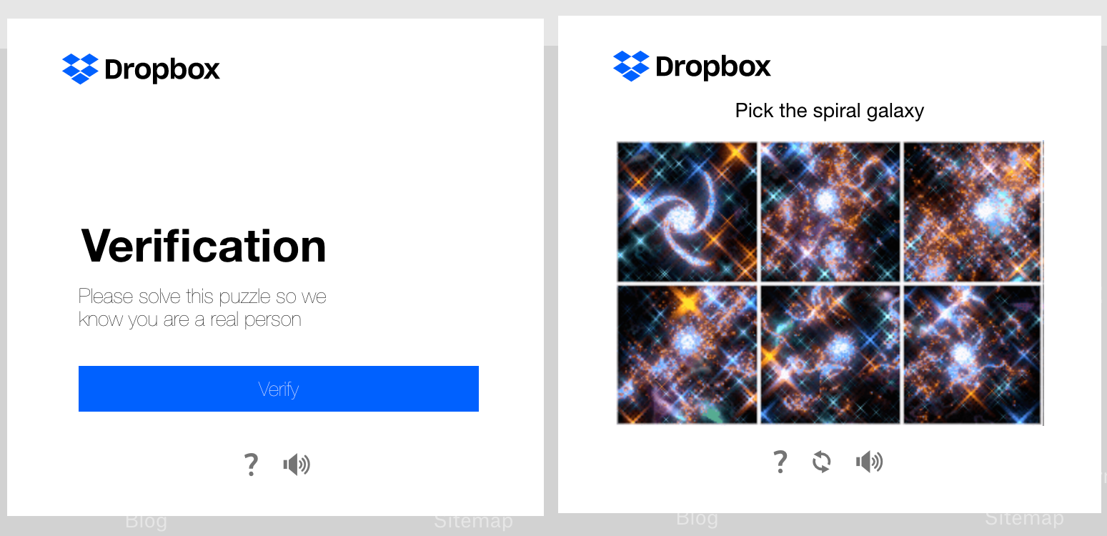 Dropbox Captcha
